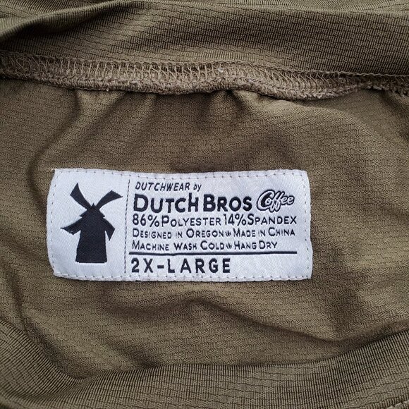 Dry-fit Army Green Dutch Bros long sleeve Tee! 2XL - Picture 7 of 7